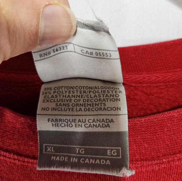 Vtg NIKE Silver Label Red Crewneck Cotton Blend Sweatshirt Made in Canada sz XL - Picture 6 of 6